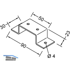 GUTMANN Fallrohrhalter 90 x 30 mm, Aluminium blank