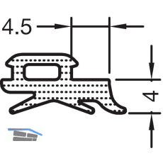 GUTMANN Verglasungsdichtung au�en 750004, L=100 m, Kunstst. APTK schwarz