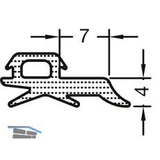 GUTMANN Verglasungsdichtung au�en 7500043, L=100 m, Kunstst. APTK schwarz