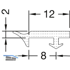 GUTMANN Verglasungsdichtung innen 2020/2, L=50 m, Silikon schwarz