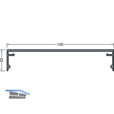 GUTMANN Abdeckprofil-Pfosten P2020/100, L=6000 mm, Aluminium blank