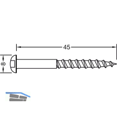 GUTMANN Flachkopf-Holzschraube f�r Basisprofil 4,0 x 45 mm, Edelstahl