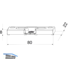 MACO Kippschlie�teil PVC Bodenschwelle GKG/TROCAL FT 22 mm 13V universal silber