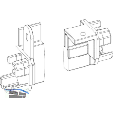 Endst�cke Transit 58 - 76 f�r Mitte rechts Falz 12 mm, Kunststoff lichtgrau
