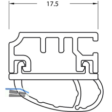 Fl�geldichtung f�r TRANSIT, 2500 mm, Falz 10 mm, Aluminium silber eloxiert