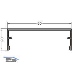 GUTMANN Abdeckprofil-Pfosten P2020/60, L=6000 mm, Aluminium blank