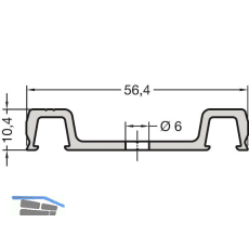 GUTMANN Grundprofil P 2011/60, L=6000 mm, Aluminium blank