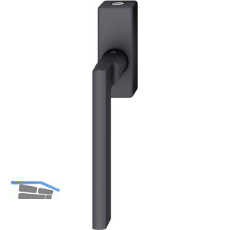FSB Fenstergriff 34 1035 abschlie�bar eckige Rosette, Aluminium schwarz matt