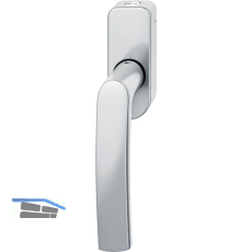 FSB Fenstergriff 34 1015 abschlie�bar ovale Rosette, Edelstahl matt