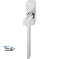 FSB Fenstergriff 34 1021 abschlie�bar ovale Rosette, rechts, Edelstahl matt