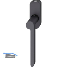 FSB Fenstergriff 34 1021 abschlie�bar ovale Rosette, rechts, Aluminium schwarz