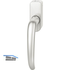 FSB Fenstergriff 34 1023 abschlie�bar ovale Rosette, Aluminium silber eloxiert