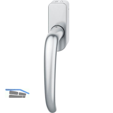 FSB Fenstergriff 34 1023 abschlie�bar ovale Rosette, Edelstahl matt