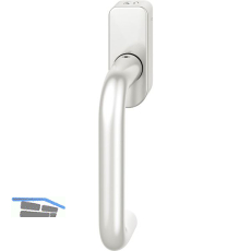 FSB Fenstergriff 34 1070 abschlie�bar ovale Rosette, Aluminium silber eloxiert