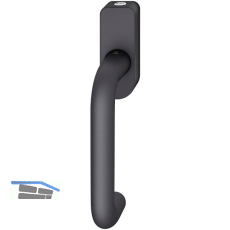 FSB Fenstergriff 34 1070 abschlie�bar ovale Rosette, Aluminium schwarz matt