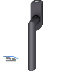 FSB Fenstergriff 34 1076 abschlie�bar ovale Rosette, Aluminium schwarz matt