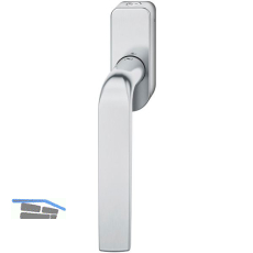 FSB Fenstergriff 34 1267 abschlie�bar ovale Rosette, Aluminium silber eloxiert