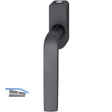 FSB Fenstergriff 34 1267 abschlie�bar ovale Rosette, Aluminium schwarz matt