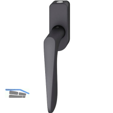 FSB Fenstergriff 34 1144 abschlie�bar ovale Rosette, Aluminium schwarz matt