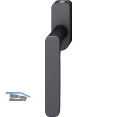 FSB Fenstergriff 34 1289 abschlie�bar ovale Rosette, Aluminium schwarz matt