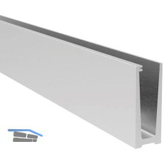 ECONOMY Bodenprofil mit Enw�sserungsl�cher innen, 5000mm, Alu silber eloxiert