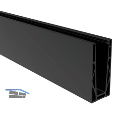 ECONOMY Bodenprofil 0004 ECO zur aufgesetzten Montage, 5000 mm, schwarz eloxiert