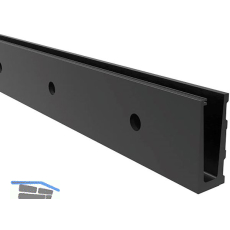 ECONOMY Bodenprofil 0005 zur vorgesetzten Montage, 2500 mm, Alu schwarz eloxiert