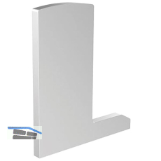 ECONOMY Endkappe f�r Bodenprofil F-Form0006ECO,links,aufgesetzte Montage,silber