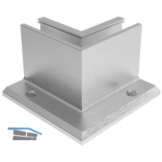 ECONOMY Innenecke f�r Bodenprofil F-Form 0006 ECO,aufgesetzte Montage,silber