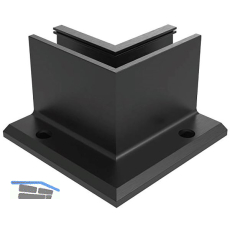 ECONOMY Innenecke f�r Bodenprofil F-Form 0006 ECO,aufgesetzte Montage,schwarz