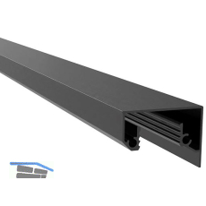 ECONOMY Abdeckprofil f�r Bodenprofile 0006 ECO, 2500 mm, schwarz eloxiert
