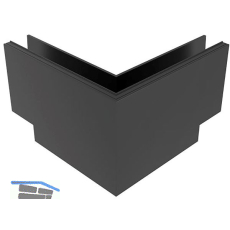 ECONOMY Au�enecke f�r Bodenprofil h-Form 0011,vorgesetzte Montage, schwarz