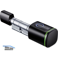 MARCHESI Elektronischer Einbaudoppelzylinder Office mit Fingerprint,schwarz