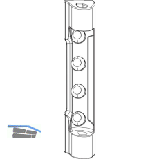 ROTO NX Axerlager P6/130 Standard PVC mit 2 Bohrzapfen 6 mm 130 kg silber