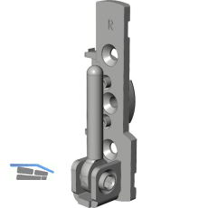 WINKHAUS Ecklager EL.HT.18-12.RS, 12/18-9V/13V, 130 kg, rechts, silber