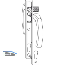 WINKHAUS Griffgarnitur GG.RN.WS, PZ-Lochung, bis TS 70 mm, Alu wei� (RAL 9016)