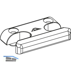 ROTO NT/NX Schlie�st�ck Holz Eurofalz 30 mm 13V Zink mit 2 Bohrzapfen