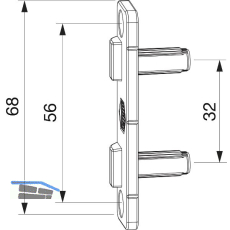 MACO Anpressverschluss verdeckt Rahmenteil Eurofalz 30 13V, mit Zapfen 6,8x17 mm