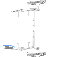 MACO Drehlager 3-flg. rechts, Holz, oben+unten, 80 kg, silber (10721)