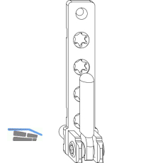 MACO Ecklager PVC, mit 7 mm Tragezapfen L=23 mm, 120 kg, titan (225357)