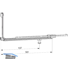 MACO MM Eckumlenkung f�r Bodenschwelle 18L EH, FFB 320-1800 mm, silber (227338)
