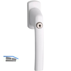 MACO Fenstergriff HARMONY - Sperrzylinder, VK 7x43 mm, Alu wei�