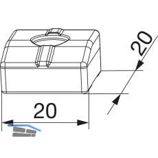 MACO Auflauf f�r Bodenschwelle, Fl�gelteil 10L, perlhellgrau RAL9022 (369789)