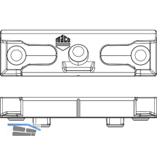 MACO Schlie�teil iS 12L, Eurofalz 20 mm, 9V, mit Positionszapfen 8x4 mm, silber