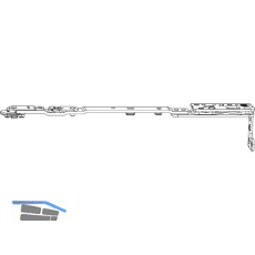 MACO MM KD-Scherenarm POWER 13V Holz/PVC FT30 FFB 370-800 mm rechts silber