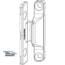 MACO Anpressverschluss, Fl�gel-und Rahmenteil Holz f. �-Dichtung, silber (55028)