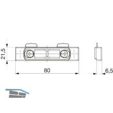 MACO Riegelschlie�teil PVC 12/20- 9, TROCAL 900, silber (26507)