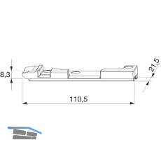 MACO Kippschlie�teil PVC 12/20-13, K�MMERLING, links, silber (33269)