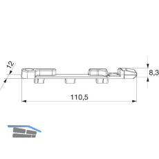 MACO Kippschlie�teil PVC 12/20-13, ALUPLAST/REHAU/SCH�CO, links, silber