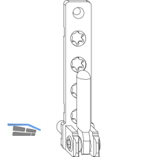 MACO Ecklager PVC, mit 7 mm Tragezapfen L=23 mm, 120 kg, silber (52484)